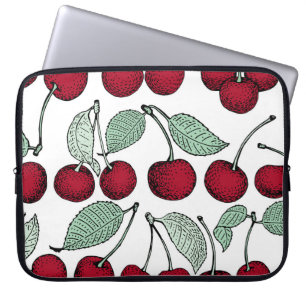 Vintage Kirsche nahtlos. Hintergrund Laptopschutzhülle