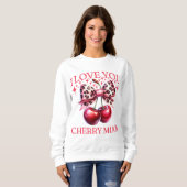 Vintage Kirsche und rosa Bogen Frauen Sweatshirt (Vorne ganz)