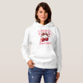 Vintage Kirsche und Rosa Bogen Hoodie (Vorne ganz)