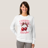 Vintage Kirsche und Rosa Bogen T-Shirt (Vorne ganz)