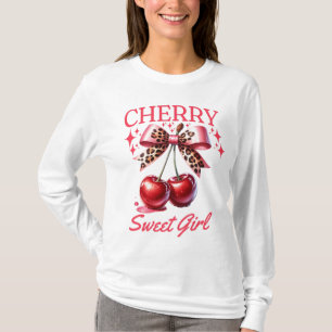 Vintage Kirsche und Rosa Bogen T-Shirt