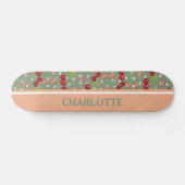 Vintage Kirsche und Sterne Skateboard (Horizontal)