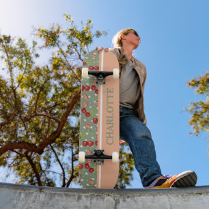 Vintage Kirsche und Sterne Skateboard