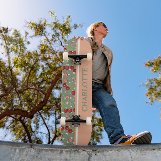 Vintage Kirsche und Sterne Skateboard (Außenbereich 1)