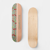 Vintage Kirsche und Sterne Skateboard (Vorderseite)