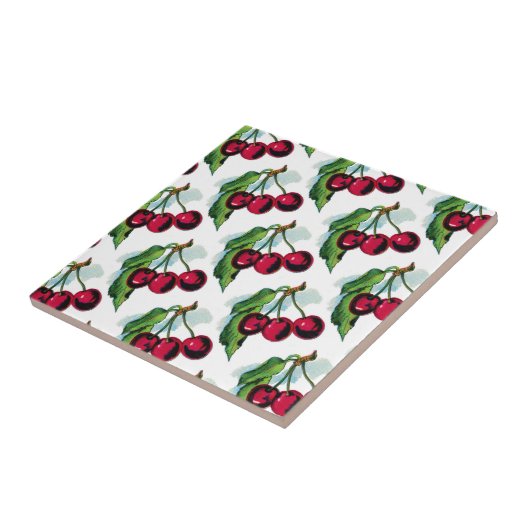 Vintage Kirschen Fliese (Seite)