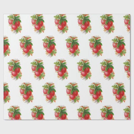 Vintage Kirschen Geschenkpapier (Flach)