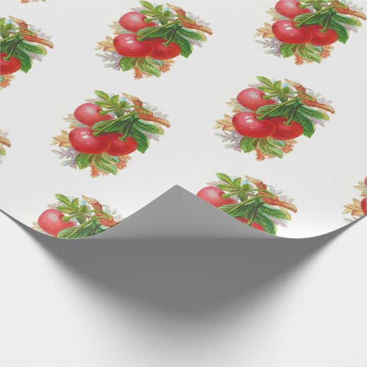 Vintage Kirschen Geschenkpapier (Ecke)