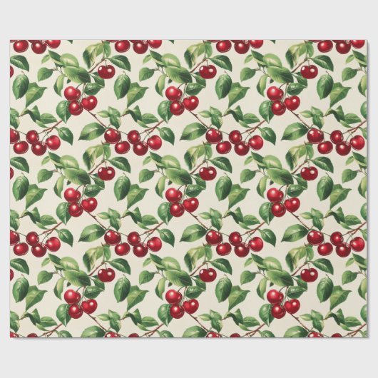 Vintage Kirschen Geschenkpapier (Flach)