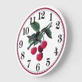 Vintage Kirschen Große Wanduhr (Winkel)