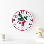 Vintage Kirschen Große Wanduhr (Zuhause)