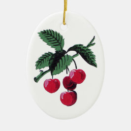 Vintage Kirschen Keramikornament