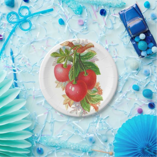 Vintage Kirschen Pappteller (Party)