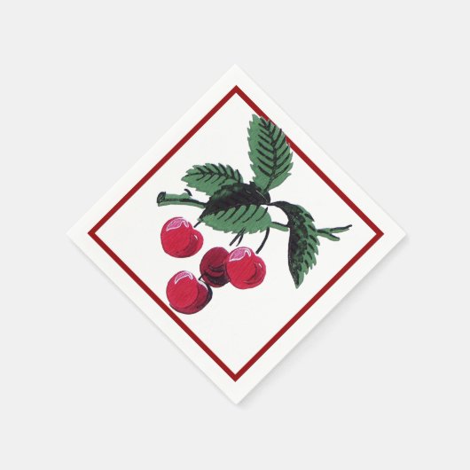 Vintage Kirschen Serviette (Ecke)