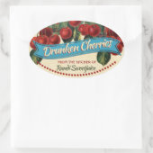 Vintage Kirschmarmelade bewahrt Zuhause-Konservene Ovaler Aufkleber (Tasche)