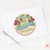 Vintage Kirschmarmelade bewahrt Zuhause-Konservene Runder Aufkleber (Umschlag)