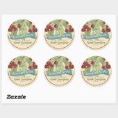 Vintage Kirschmarmelade bewahrt Zuhause-Konservene Runder Aufkleber (Blatt)