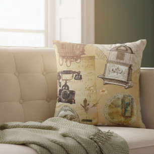 Vintage-Kissen-Journal-Aufkleber  Kissen