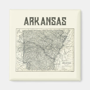 Vintage-Kissen mit Arkansas-Karte Magnet
