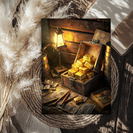 Vintage Kiste mit Goldbarren Western Seidenpapier