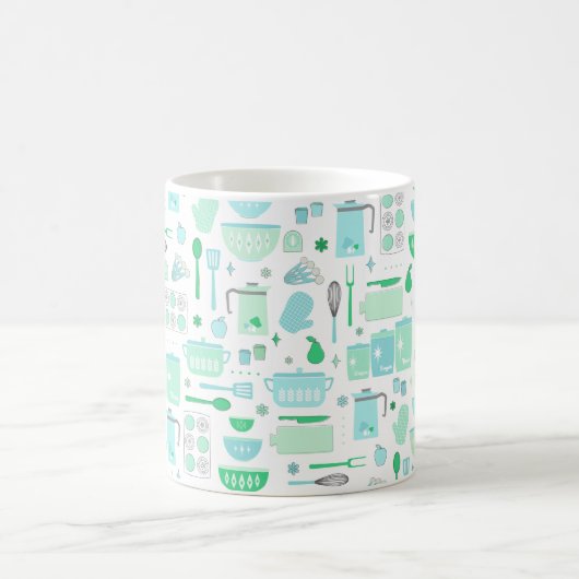 Vintage Kitchen Mint and Teal Kaffeetasse (Mittel)