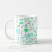 Vintage Kitchen Mint and Teal Kaffeetasse (Links)