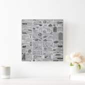 Vintage Kitchen Utensils Quadratische Wanduhr (Zuhause)