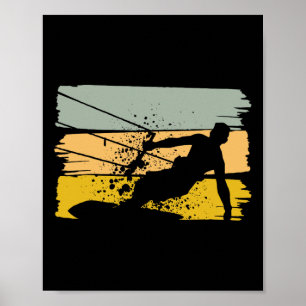 Vintage-Kitesurfen, Kiteboarding, Kiter, Wasserspo Poster