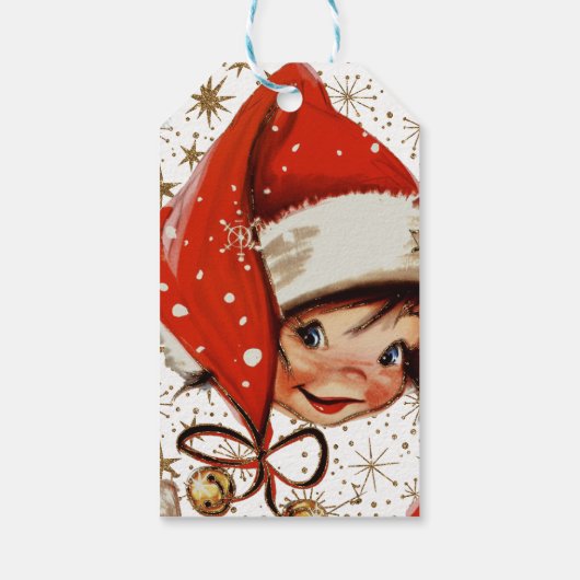 Vintage Kitsch Christmas Cheer Geschenkanhänger (Rückseite)