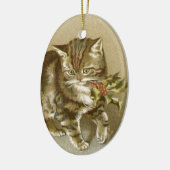 Vintage Kitten Ceramic Christmas Ornament (Links)