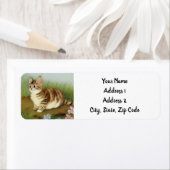 Vintage Kitten Illustration mit Blume (Insitu)