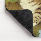 Vintage Kitten Illustration mit Blume Mousepad (Ecke)