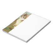 Vintage Kitten Illustration mit Blume Notizblock (Rotiert)