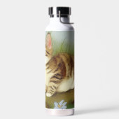 Vintage Kitten Illustration mit Blume Trinkflasche (Links)