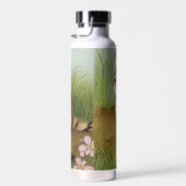 Vintage Kitten Illustration mit Blume Trinkflasche (Rechts)