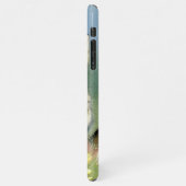 Vintage Kitten Illustration mit gelben Blumen iPhone Hülle (Linke Seite)