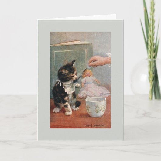 Vintage Kitten Note Card Karte (Vorderseite)
