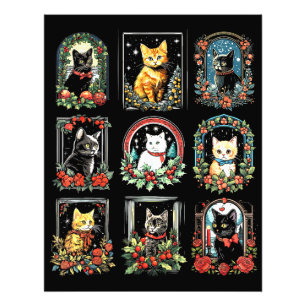 Vintage Kitten Weihnachtskatzen Fotodruck
