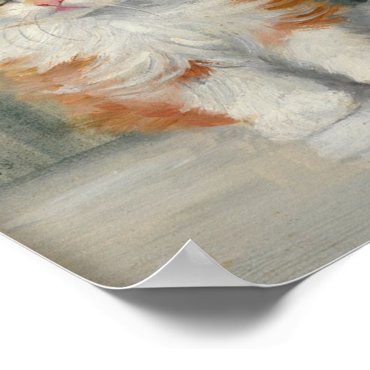 Vintage Kittenmalerei Poster (Ecke)