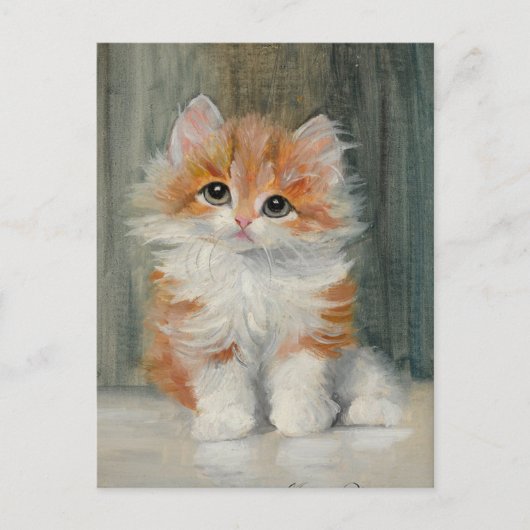 Vintage Kittenmalerei Postkarte (Vorderseite)