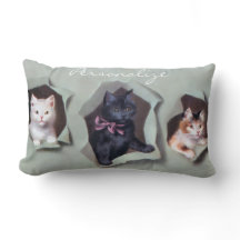 Vintage kittens breaking through gift wrap cute