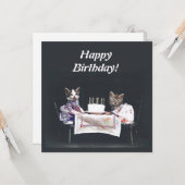 Vintage Kittens Happy Birthday Card Karte (Vorderseite/Rückseite Beispiel)