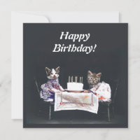 Vintage Kittens Happy Birthday Card