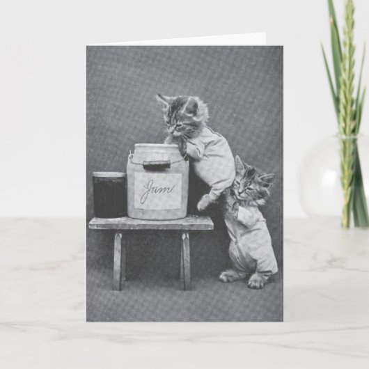 Vintage Kittens Note Card Karte (Vorderseite)