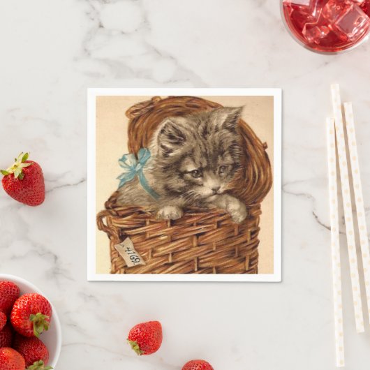 Vintage Kitty lustige Papiertücher Serviette (Beispiel)