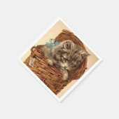 Vintage Kitty lustige Papiertücher Serviette (Ecke)