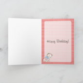 Vintage Kitty mit einem Vogel Geburtstag Karte (Innenseite)