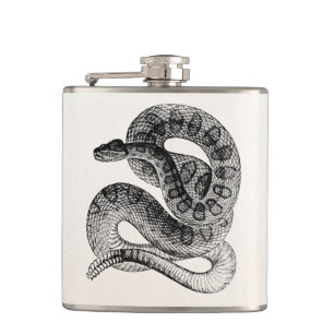 Vintage Klapperschlange Reptil Schlangen Vorlage Flachmann