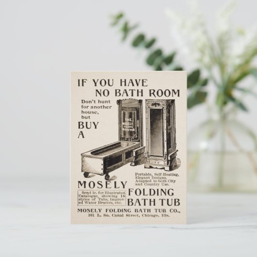 Vintage Klappwerbung Postkarte (Stehend Vorderseite)