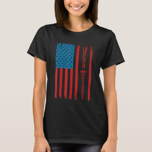 Vintage Klarinette Amerikanische Flag Klarinette 4 T-Shirt